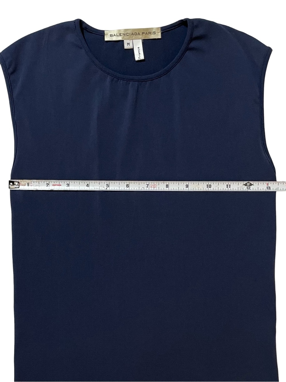 BALENCIAGA Blue Fitted Sleeveless Top Medium - Picture 7 of 9